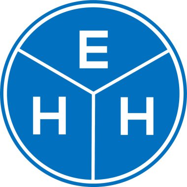 Beyaz arka planda EHH harf logosu tasarımı. Yaratıcı yuvarlak harf logosu konsepti. EHH harf tasarımı.