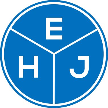 Beyaz arka planda EHJ harf logosu tasarımı. EHJ yaratıcı daire harfi logosu konsepti. EHJ harf tasarımı.