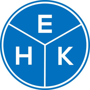 Beyaz arkaplanda EHK harf logosu tasarımı. EHK yaratıcı daire harfi logosu konsepti. EHK harf tasarımı.