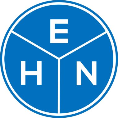 Beyaz arka planda EHN harf logosu tasarımı. EHN yaratıcı daire harfi logosu konsepti. EHN harf tasarımı.