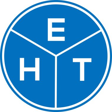 Beyaz arkaplanda EHT harf logosu tasarımı. EHT yaratıcı daire harfi logosu konsepti. EHT harf tasarımı.