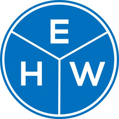 Beyaz arkaplanda EHW harf logosu tasarımı. EHW yaratıcı daire harfi logosu konsepti. EHW harf tasarımı.