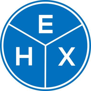 Beyaz arkaplanda EHX harf logosu tasarımı. EHX yaratıcı daire harfi logosu konsepti. EHX harf tasarımı.