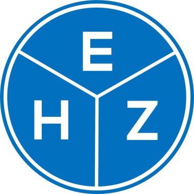 Beyaz arkaplanda EHZ harf logosu tasarımı. EHZ yaratıcı daire harfi logosu konsepti. EHZ harf tasarımı.