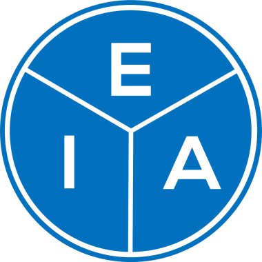 Beyaz arka planda EIA harf logosu tasarımı. EIA yaratıcı daire harf logosu konsepti. EIA harf tasarımı.