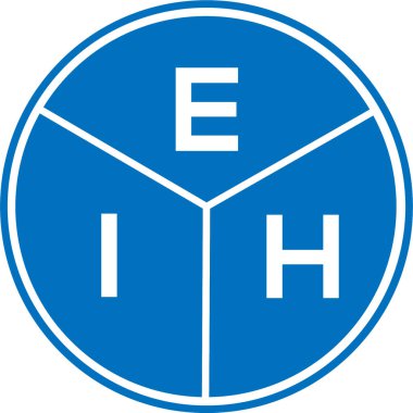 Beyaz arka planda EIH harf logosu tasarımı. EIH yaratıcı daire harfi logosu konsepti. EIH harf tasarımı.