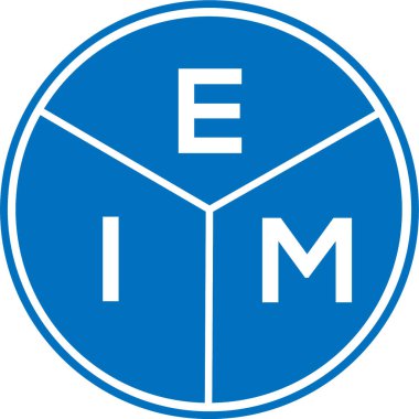 Beyaz arka planda EIM harfi logo tasarımı. EIM yaratıcı daire harfi logosu. EIM harf tasarımı.