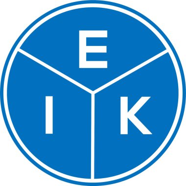 Beyaz arkaplanda EIK harf logosu tasarımı. EIK yaratıcı daire harfi logosu kavramı. EIK harf tasarımı.