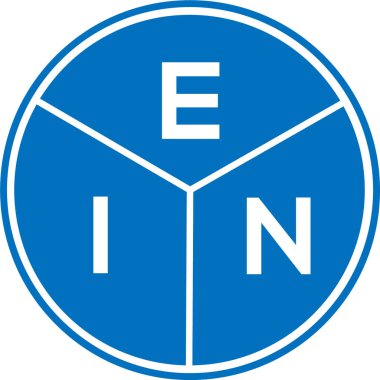 Beyaz arkaplanda EIN harf logosu tasarımı. EIN yaratıcı daire harfi logosu. EIN harf tasarımı.
