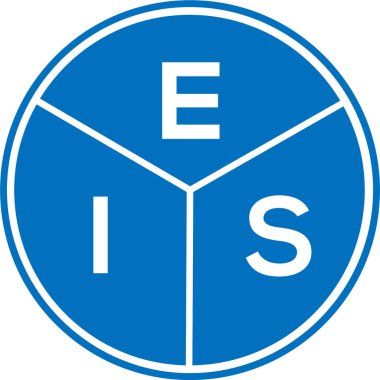 Beyaz arka planda EIS harf logosu tasarımı. EIS yaratıcı daire harfi logosu. EIS harf tasarımı.