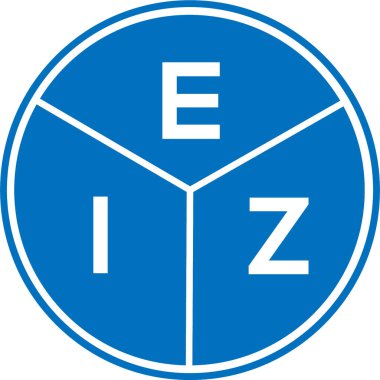 Beyaz arkaplanda EIZ harf logosu tasarımı. EIZ yaratıcı daire harfi logosu konsepti. EIZ harf tasarımı.