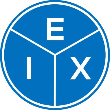 Beyaz arkaplanda EIX harfli logo tasarımı. EIX yaratıcı daire harfi logosu konsepti. EIX harf tasarımı.