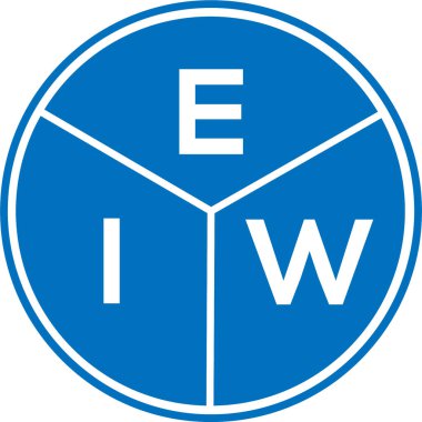 Beyaz arkaplanda EIW harf logosu tasarımı. EIW yaratıcı daire harfi logosu konsepti. EIW harf tasarımı.