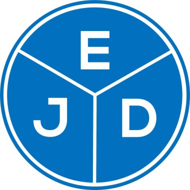 Beyaz arka planda EJD harf logosu tasarımı. EJD yaratıcı daire harfi logosu konsepti. EJD harf tasarımı.