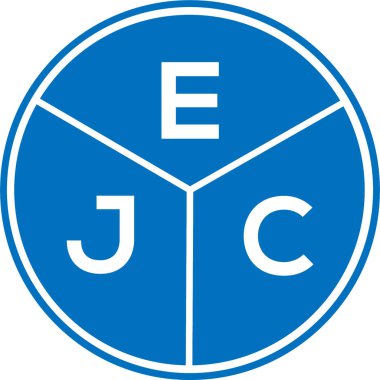 Beyaz arka planda EJC harf logosu tasarımı. EJC yaratıcı daire harfi logosu konsepti. EJC harf tasarımı.