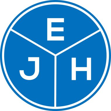 Beyaz arkaplanda EJH harf logosu tasarımı. EJH yaratıcı daire harfi logosu konsepti. EJH harf tasarımı.