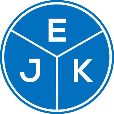 Beyaz arkaplanda EJK harf logosu tasarımı. EJK yaratıcı daire harfi logosu konsepti. EJK harf tasarımı.