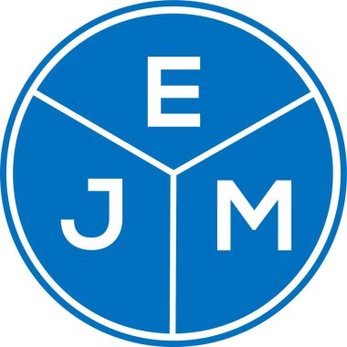 Beyaz arka planda EJM harf logosu tasarımı. EJM yaratıcı daire harfi logosu konsepti. EJM harf tasarımı.