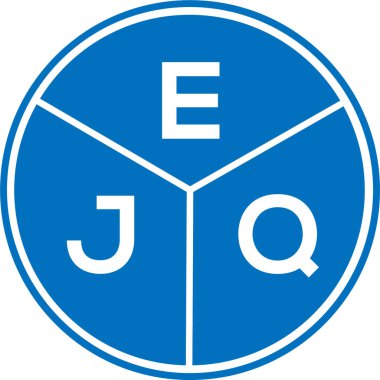 Beyaz arka planda EJQ harf logosu tasarımı. EJQ yaratıcı daire harfi logosu konsepti. EJQ harf tasarımı.