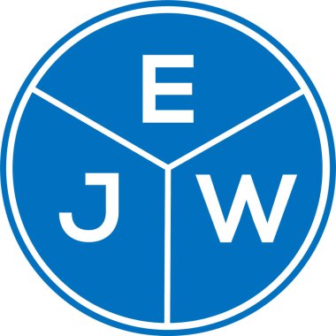 Beyaz arkaplanda EJW harf logosu tasarımı. EJW yaratıcı daire harfi logosu konsepti. EJW harf tasarımı.