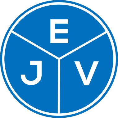 Beyaz arkaplanda EJV harf logosu tasarımı. EJV yaratıcı daire harfi logosu konsepti. EJV harf tasarımı.