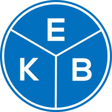 Beyaz arka planda EKB harf logosu tasarımı. EKB yaratıcı daire harf logosu konsepti. EKB harf tasarımı.