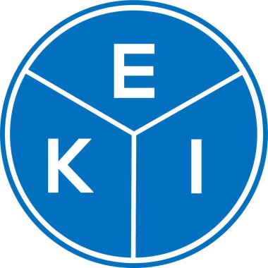 Beyaz arka planda EKI mektup logosu tasarımı. EKI yaratıcı daire harfi logosu konsepti. EKI harf tasarımı.