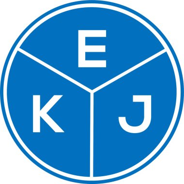 Beyaz arka planda EKJ harf logosu tasarımı. EKJ yaratıcı daire harfi logosu. EKJ mektup tasarımı.