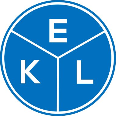Beyaz arka planda EKL mektup logosu tasarımı. EKL yaratıcı daire harfi logosu. EKL mektup tasarımı.