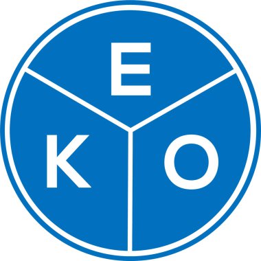 Beyaz arka planda EKO mektup logosu tasarımı. EKO yaratıcı daire harfi logosu konsepti. EKO harf tasarımı.