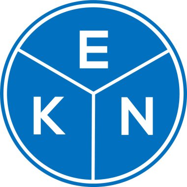 Beyaz arka planda EKN harf logosu tasarımı. EKN yaratıcı daire harfi logosu. EKN harf tasarımı.
