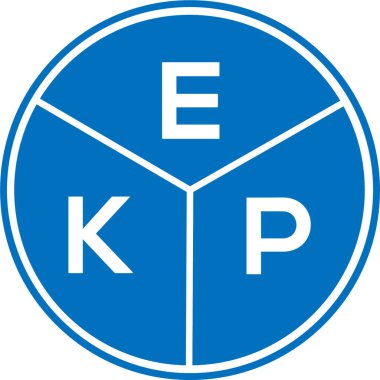 Beyaz arka planda EKP mektup logosu tasarımı. EKP yaratıcı daire harfi logosu konsepti. EKP harf tasarımı.