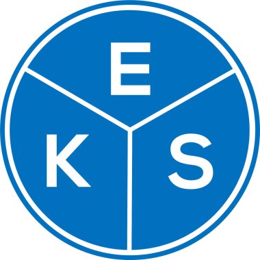 Beyaz arkaplanda EKS harf logosu tasarımı. EKS yaratıcı daire harfi logosu konsepti. EKS harf tasarımı.