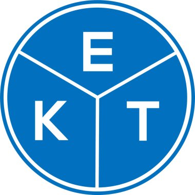 Beyaz arka planda EKT mektup logosu tasarımı. EKT yaratıcı daire harfi logosu. EKT harf tasarımı.