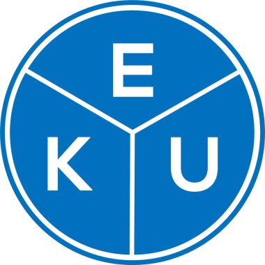 Beyaz arka planda EKU mektup logosu tasarımı. EKU yaratıcı daire harfi logosu. EKU mektup tasarımı.
