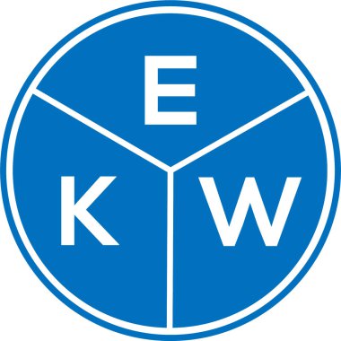 Beyaz arka planda EKW harf logosu tasarımı. EKW yaratıcı daire harfi logosu. EKW harf tasarımı.