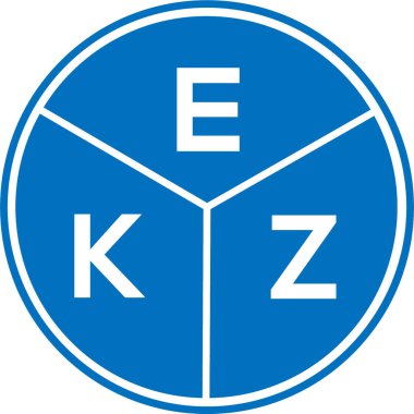 Beyaz arka planda EKZ harf logosu tasarımı. EKZ yaratıcı daire harf logosu konsepti. EKZ harf tasarımı.
