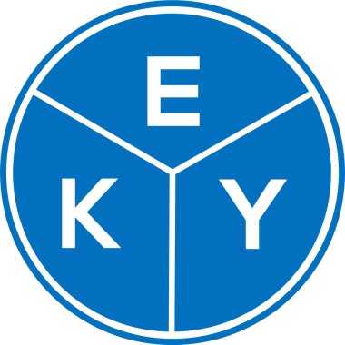 Beyaz arka planda EKY harf logosu tasarımı. EKY yaratıcı daire harfi logosu. EKY harf tasarımı.