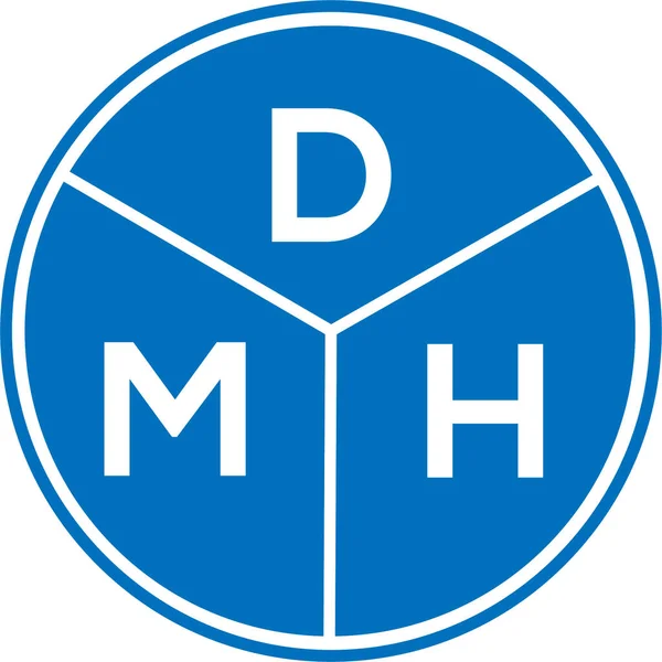 Dmh Logo Ontwerp Witte Achtergrond Dmh Creatieve Cirkel Letter Logo — Stockvector