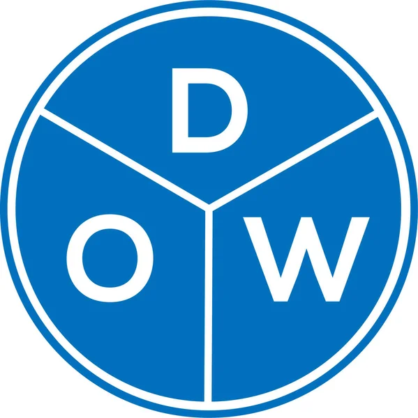 Beyaz arka planda DOW harfi logo tasarımı. DOW yaratıcı daire harfi logosu. DOW harf tasarımı.