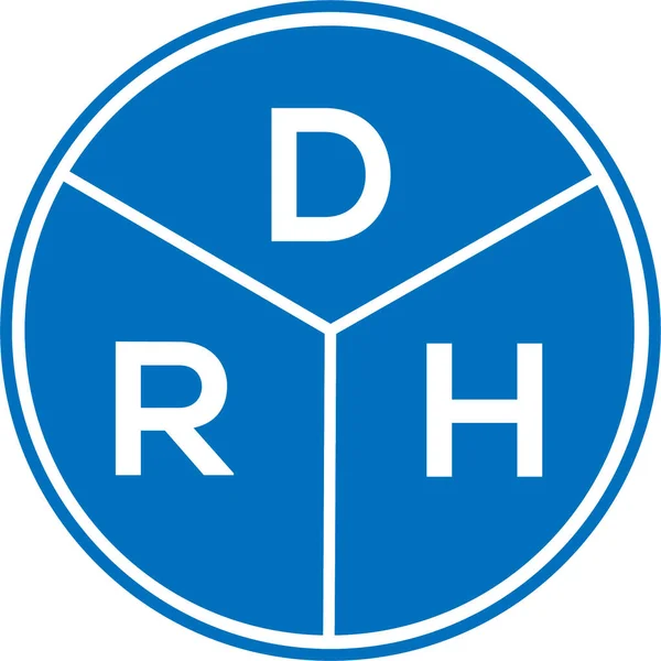 Drh Lettre Logo Design Sur Fond Blanc Drh Cercle Créatif — Image vectorielle