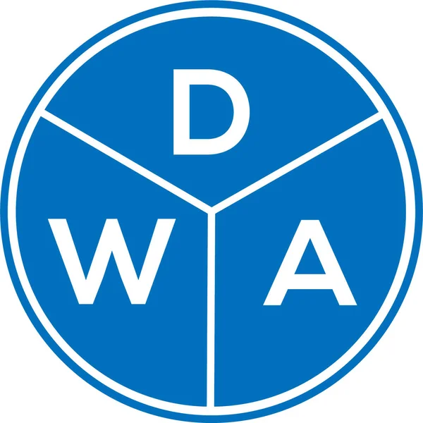 Beyaz arka planda DWA mektup logosu tasarımı. DWA yaratıcı daire harf logosu konsepti. DWA mektup tasarımı.