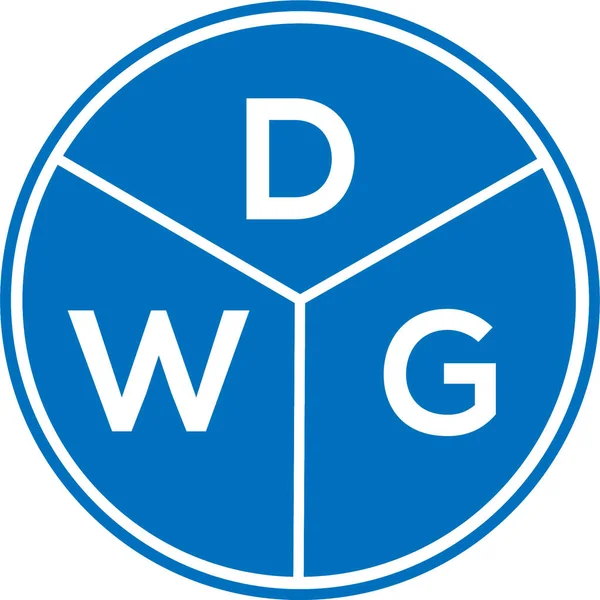 Beyaz arka planda DWG harf logosu tasarımı. DWG yaratıcı daire harfi logosu konsepti. DWG harf tasarımı.