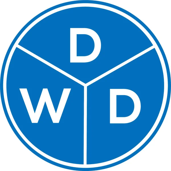 Beyaz arka planda DWD harf logosu tasarımı. DWD yaratıcı daire harfi logosu konsepti. DWD harf tasarımı.