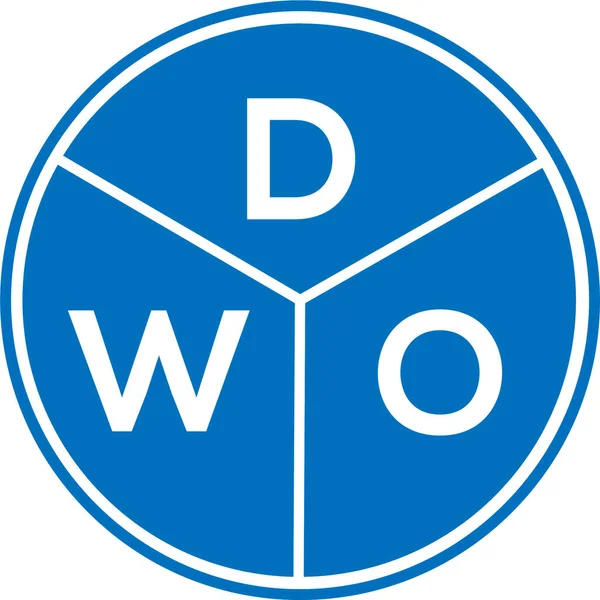 Beyaz arka planda DWO harf logosu tasarımı. DWO yaratıcı daire harfi logosu konsepti. DWO harf tasarımı.