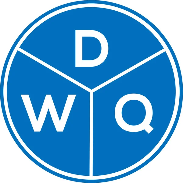 Beyaz arka planda DWQ harf logosu tasarımı. DWQ yaratıcı daire harfi logosu konsepti. DWQ harf tasarımı.