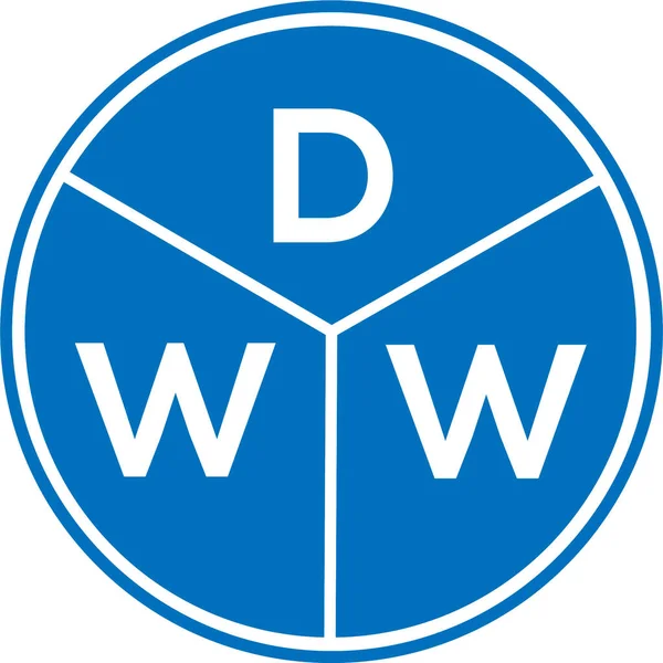 Beyaz arka planda DWW harf logosu tasarımı. DWW yaratıcı daire harf logosu konsepti. DWW harf tasarımı.