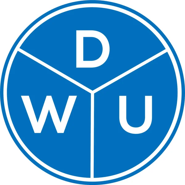 Beyaz arka planda DWU mektup logosu tasarımı. DWU yaratıcı daire harfi logosu konsepti. DWU mektup tasarımı.