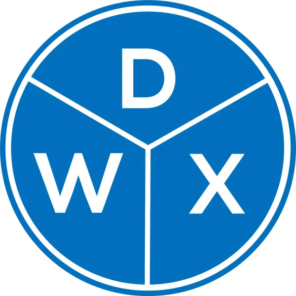 Beyaz arka planda DWX harfli logo tasarımı. DWX yaratıcı daire harfi logosu konsepti. DWX harf tasarımı.