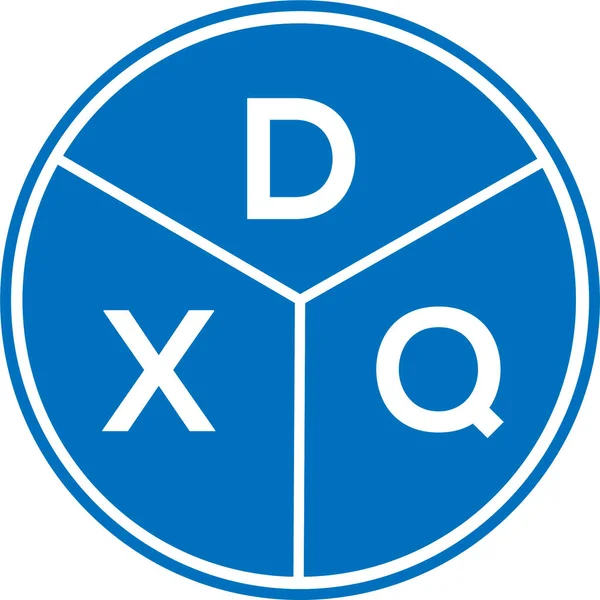 Beyaz arka planda DXQ harf logosu tasarımı. DXQ yaratıcı daire harfi logosu konsepti. DXQ harf tasarımı.